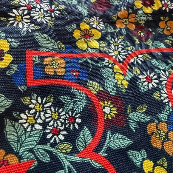 Tory Burch Multicolor Floral Wallpaper Durable Canvas Tote - Picture 2 of 10